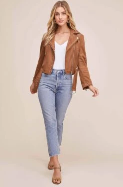 Venice Moto Jacket -Astr The Label Shop ACT13785 CARAMEL 1