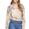 Rhonda Top -Astr The Label Shop ACT13795 CREAM LILAC FLORAL 00