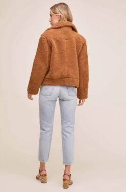 Faux Shearling Moto Jacket 10 Faux Shearling Moto Jacket -Astr The Label Shop ACT13878 CARAMEL 4