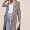 Oversized Coat 1 Oversized Coat -Astr The Label Shop ACT15149 BLACK BROWN PLAID 3