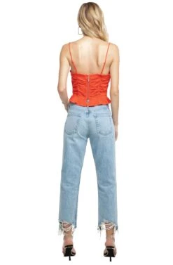 Riley Crop Top -Astr The Label Shop ACT15257B CORAL RED 3