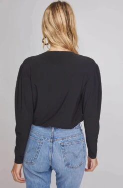 Maia Wrap Bodysuit -Astr The Label Shop ACT15293B BLACK 4A