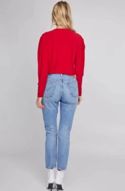 Maia Wrap Bodysuit -Astr The Label Shop ACT15293B VIBRANT RED 3A