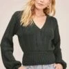 Evie Wrap Sweater -Astr The Label Shop ACT15325 DARK SPRUCE 2