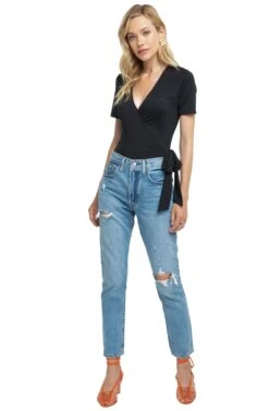 Wyatt Wrap Bodysuit 18 Wyatt Wrap Bodysuit -Astr The Label Shop ACT15332 BLACK 1