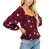 Long Sleeve Sweetheart Peplum Top