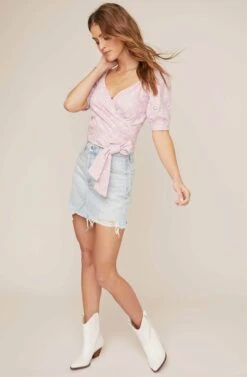 Dina Floral Eyelet Wrap Top -Astr The Label Shop ACT15403 ORCHID WHITE 2 2 A