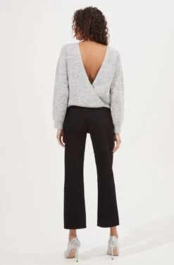 Serena Open Back Rhinestone Embellished Sweater 24 Serena Open Back Rhinestone Embellished Sweater -Astr The Label Shop ACT15494B GREY 4