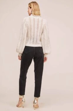 Brynn Mock Neck Sweater -Astr The Label Shop ACT15512 CREAM MULTI 5