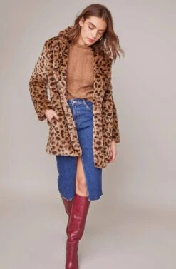 Inez Leopard Coat 8 Inez Leopard Coat -Astr The Label Shop ACT15519 LEOPARD 3A