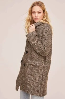 Keller Coat 9 Keller Coat -Astr The Label Shop ACT15537 TAUPE CHEVRON MULTI 2