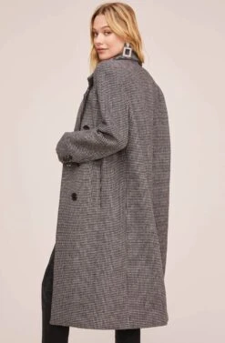 Vernon Houndstooth Coat -Astr The Label Shop ACT15538B BLACK WHITE HOUNDSTOOTH 6