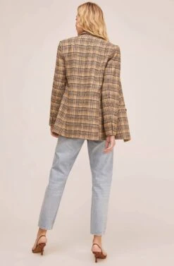Greta Blazer -Astr The Label Shop ACT15553 HONEY MUSTARD PLAID 4