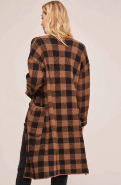 Checkmate Cardigan -Astr The Label Shop ACT15581 COCOA BLACK PLAID 6
