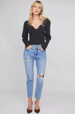 Marina Puff Sleeve Sweater 19 Marina Puff Sleeve Sweater -Astr The Label Shop ACT15585 BLACK 1A