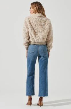 Suzanne Faux Fur Jacket -Astr The Label Shop ACT15588C OATMEAL 5