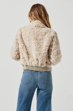 Suzanne Faux Fur Jacket -Astr The Label Shop ACT15588C OATMEAL 6
