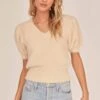 Alina Puff Sleeve Sweater -Astr The Label Shop ACT15731 CREAM 2A