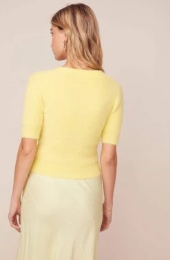 Cloud Nine Short Sleeve Cardigan -Astr The Label Shop ACT15786 LEMONADE 5