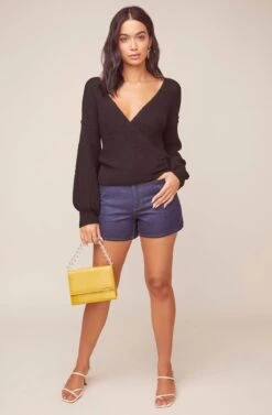 Denali Wrap Sweater 29 Denali Wrap Sweater -Astr The Label Shop ACT15798 BLACK 5