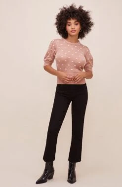 Melba Polka Dot Sweater -Astr The Label Shop ACT15824 DARKBLUSHWHITE 2