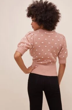 Melba Polka Dot Sweater -Astr The Label Shop ACT15824 DARKBLUSHWHITE 7