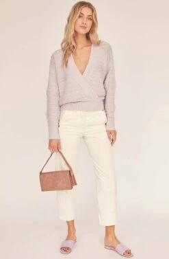Madeline Wrap Sweater -Astr The Label Shop ACT15840 LILAC 1A
