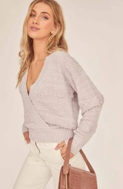Madeline Wrap Sweater -Astr The Label Shop ACT15840 LILAC 2A