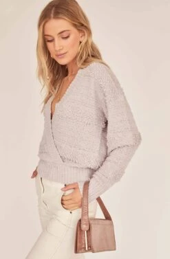 Madeline Wrap Sweater -Astr The Label Shop ACT15840 LILAC 3A