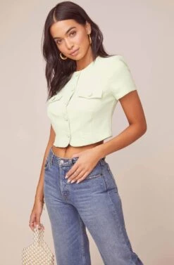 Rogue Button Up Top 13 Rogue Button Up Top -Astr The Label Shop ACT15915 SPEARMINT 2
