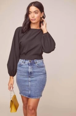 Bali Puff Sleeve Top -Astr The Label Shop ACT15917 BLACK 2