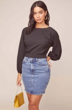 Bali Puff Sleeve Top -Astr The Label Shop ACT15917 BLACK 3