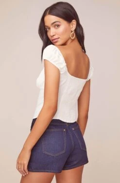 Billie Jean Puff Sleeve Top -Astr The Label Shop ACT15948 WHITE 4
