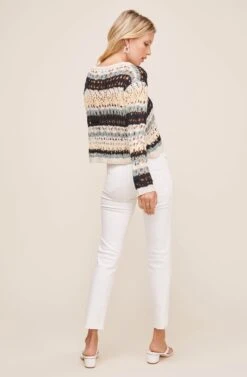 Jaded Stripe Sweater 8 Jaded Stripe Sweater -Astr The Label Shop ACT15960 BLACK TEAL MULTI STRIPE 3
