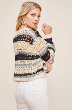 Jaded Stripe Sweater 9 Jaded Stripe Sweater -Astr The Label Shop ACT15960 BLACK TEAL MULTI STRIPE 4