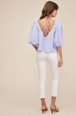 Maris Puff Sleeve Top -Astr The Label Shop ACT16001 PERIWINKLE 4 d49bcfb3 a50e 4630 8324 dd293cec6926