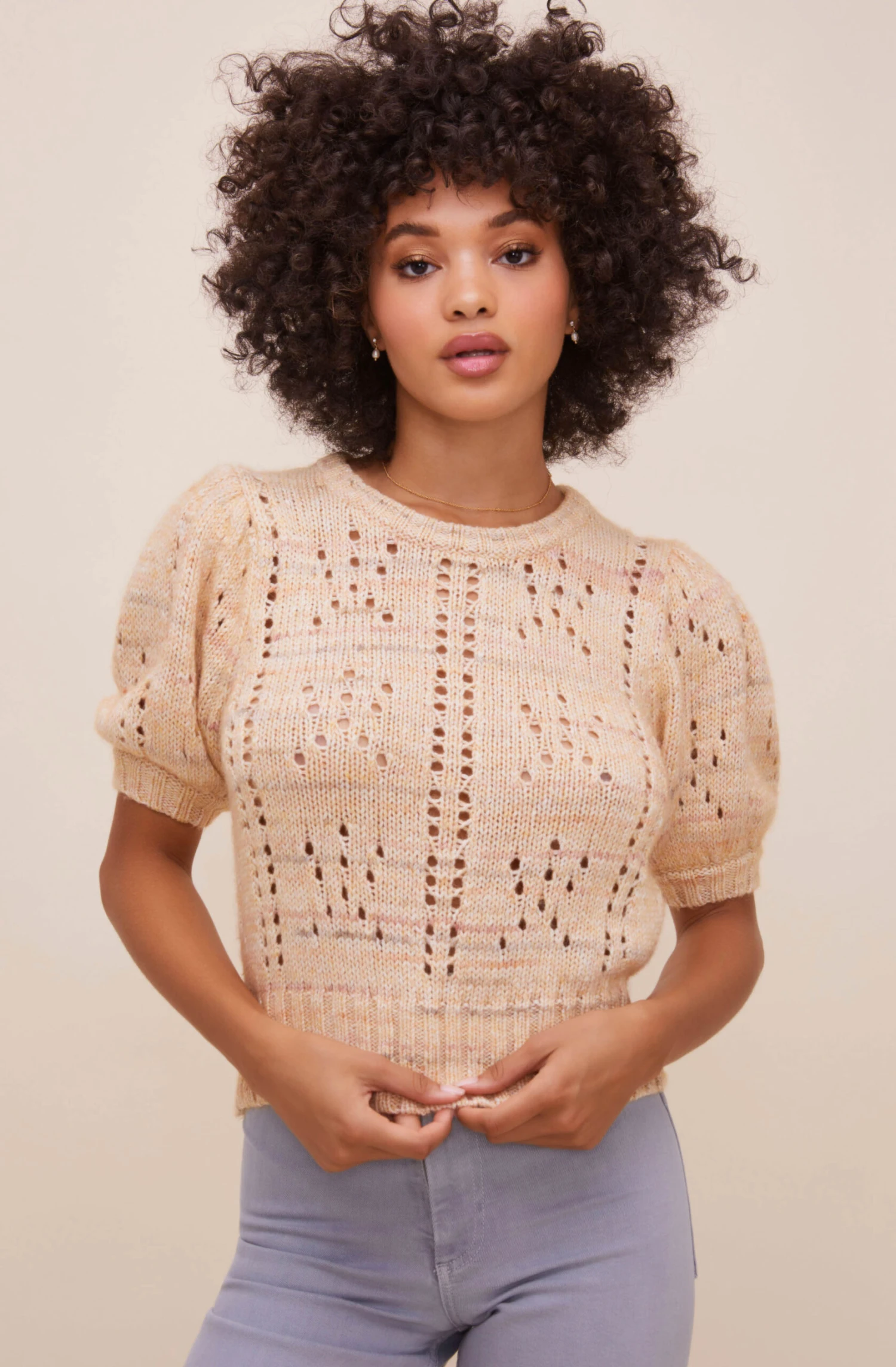 Songstress Pointelle Short Sleeve Sweater 3 Songstress Pointelle Short Sleeve Sweater