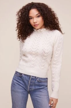 Sally Mock Neck Sweater 30 Sally Mock Neck Sweater -Astr The Label Shop ACT16116 CREAM 2