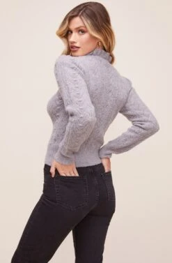 Sally Mock Neck Sweater 22 Sally Mock Neck Sweater -Astr The Label Shop ACT16116 LIGHT GRAY 5