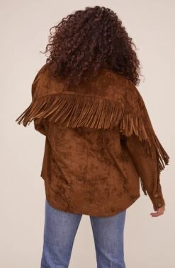 Etta Fringe Jacket -Astr The Label Shop ACT16123 BROWN 6
