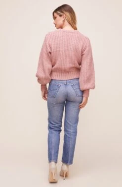 Tina Pom Pom Sweater -Astr The Label Shop ACT16146 DUSTY ROSE 3