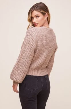 Tina Pom Pom Sweater -Astr The Label Shop ACT16146 TAUPE 4