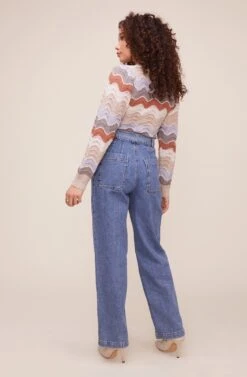 Emma Chevron Sweater 15 Emma Chevron Sweater -Astr The Label Shop ACT16173 TAUPE BLUE MULTI 3