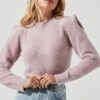 Caroline Fuzzy Knit Sweater 2 Caroline Fuzzy Knit Sweater -Astr The Label Shop ACT16247B PINKLILAC 2