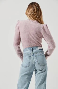 Caroline Fuzzy Knit Sweater -Astr The Label Shop ACT16247B PINKLILAC 6