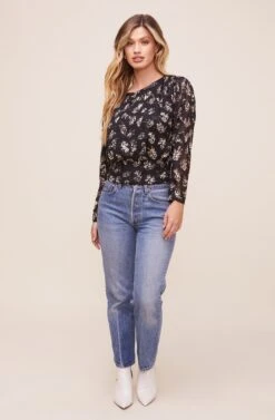 Miriam Top 9 Miriam Top -Astr The Label Shop ACT16251 BLACK IVORY MULTI 2