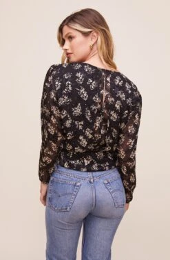 Miriam Top 10 Miriam Top -Astr The Label Shop ACT16251 BLACK IVORY MULTI 4