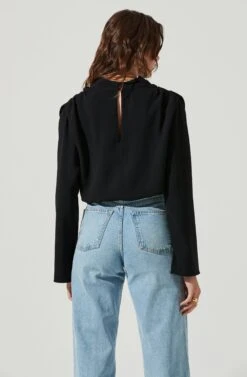 Amelia Mock Neck Top -Astr The Label Shop ACT16268 BLACK 6