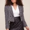 Perla Tweed Knit Blazer 2 Perla Tweed Knit Blazer -Astr The Label Shop ACT16274 BLACK WHITE 3
