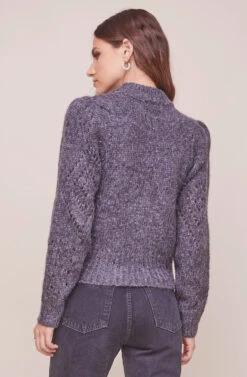 Emma Puff Sleeve Sweater -Astr The Label Shop ACT16279 MIDNIGHT 2 2